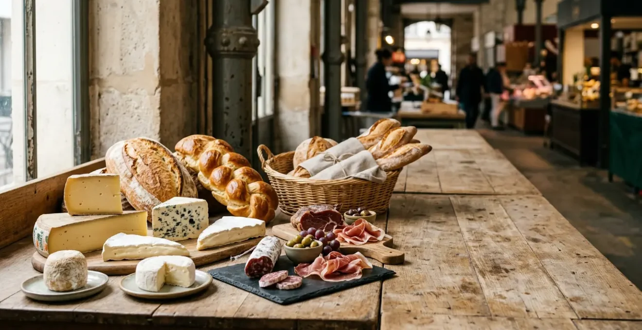 Fromages artisanaux variés sur un plateau en bois avec une lumière naturelle douce